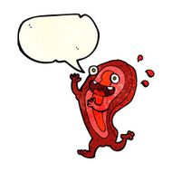 meat cartoon character with speech bubble N2