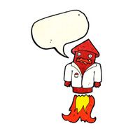cartoon firework in business suit with speech bubble N4