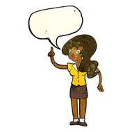 cartoon pretty woman with idea speech bubble N16