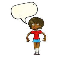 cartoon surprised woman with speech bubble N51