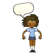 cartoon happy woman with speech bubble N56