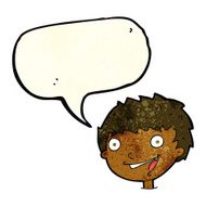 cartoon laughing boy with speech bubble N3