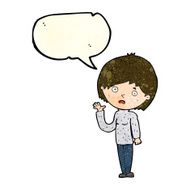 cartoon worried woman with speech bubble N18