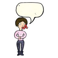cartoon woman with snake tongue speech bubble N5