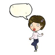 cartoon surprised woman with speech bubble N54