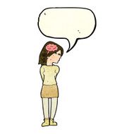 cartoon brainy woman with speech bubble N4