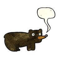 funny cartoon black bear with speech bubble N5