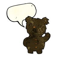 cartoon black bear with speech bubble N15