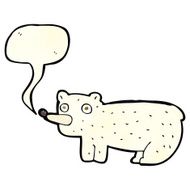funny cartoon polar bear with speech bubble N7