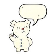 cartoon polar bear with speech bubble N16