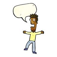 cartoon terrified man with speech bubble N45
