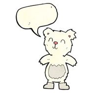 cartoon teddy polar bear with speech bubble N3