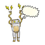 cartoon funny robot with speech bubble N19