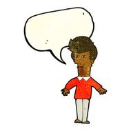 cartoon suspicious man with speech bubble N11