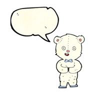 cartoon teddy polar bear with speech bubble N4