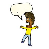 cartoon terrified man with speech bubble N46