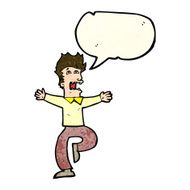 cartoon terrified man with speech bubble N47