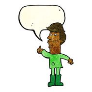 cartoon nervous man with speech bubble N28