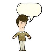 cartoon suspicious man with speech bubble N12