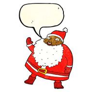 funny waving santa claus cartoon with speech bubble N5