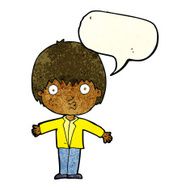 cartoon amazed boy with speech bubble N4
