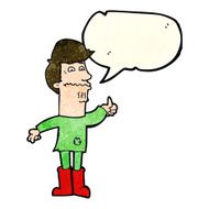 cartoon nervous man with speech bubble N29