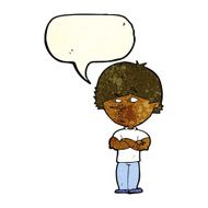 cartoon suspicious man with speech bubble N13