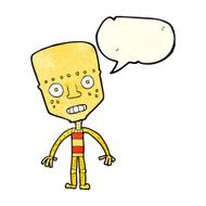 cartoon robot with speech bubble N41