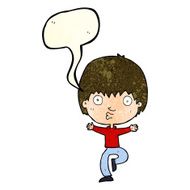 cartoon excited boy with speech bubble N32