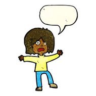 cartoon unhappy person with speech bubble N3