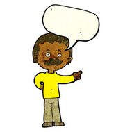 cartoon man with mustache pointing speech bubble N7
