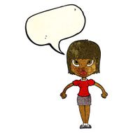 cartoon pretty woman with speech bubble N61