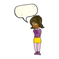 cartoon annoyed woman with speech bubble N44