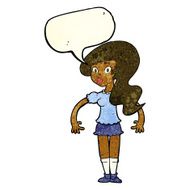 cartoon pretty woman with speech bubble N62