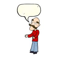 cartoon old man with mustache speech bubble N8