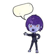 cartoon vampire girl with speech bubble N53