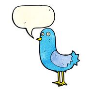 cartoon bird with speech bubble N75