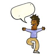 cartoon laughing man with speech bubble N5