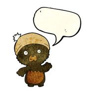 cartoon cute teddy bear in hat with speech bubble N3