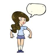 cartoon pretty woman with speech bubble N63