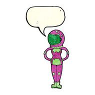 cartoon female astronaut with speech bubble N9
