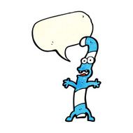 cartoon candy cane with speech bubble N3