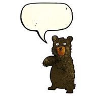 cartoon black bear with speech bubble N16