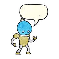 cartoon alien robot with speech bubble N4