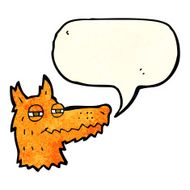 cartoon smug fox face with speech bubble N2