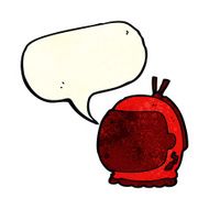 cartoon astronaut helmet with speech bubble N9
