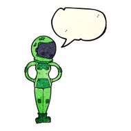 cartoon female astronaut with speech bubble N10