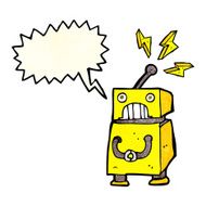 cartoon little robot with speech bubble N2