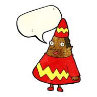 cartoon elf with speech bubble N3