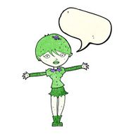 cartoon vampire girl with speech bubble N55